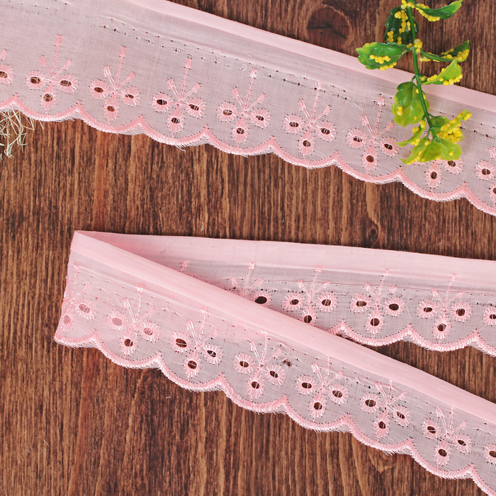 Кружево "Шитьё", ширина 50мм, 14±1м, цвет розовый