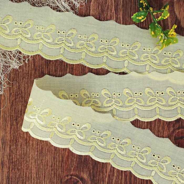 Кружево "Шитьё", ширина 50мм, 14±1м, цвет жёлтый