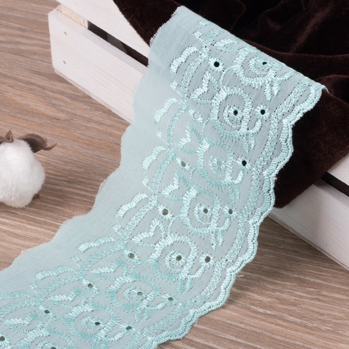 Кружево "Шитьё", ширина 80мм, 14±1м, цвет зелёный