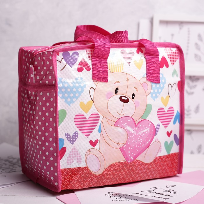 Сумка детская на молнии "Мишка", 1 отдел, МИКС