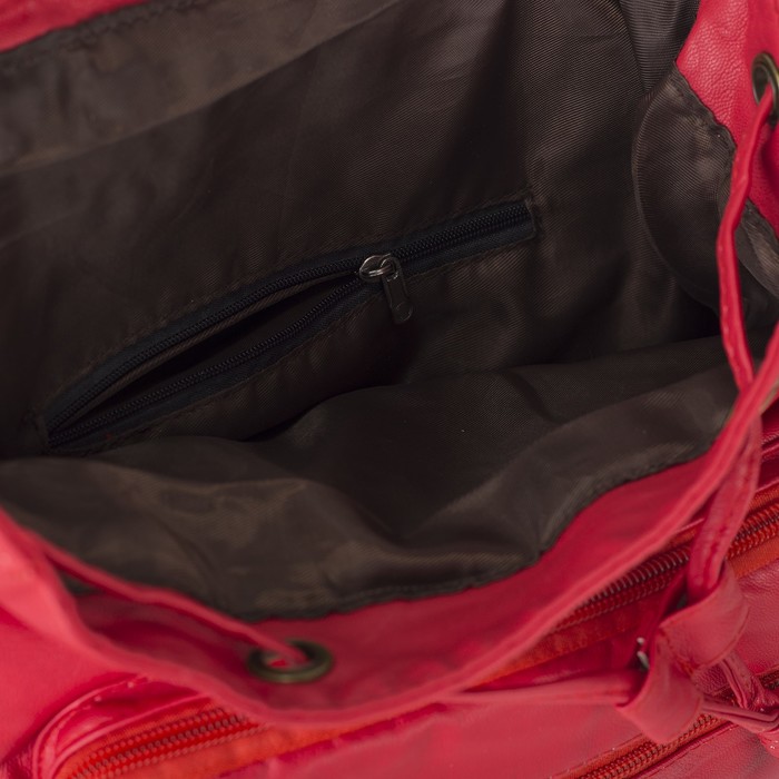 Рюкзак молодёжный на шнурке "Луиза", 1 отдел, 2 наружных и 2 боковых кармана, красный