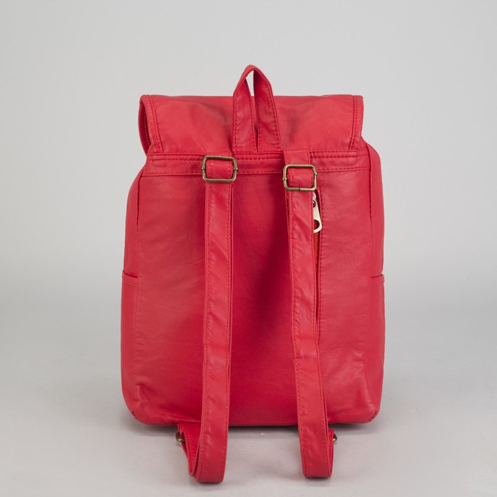 Рюкзак молодёжный на шнурке "Луиза", 1 отдел, 2 наружных и 2 боковых кармана, красный