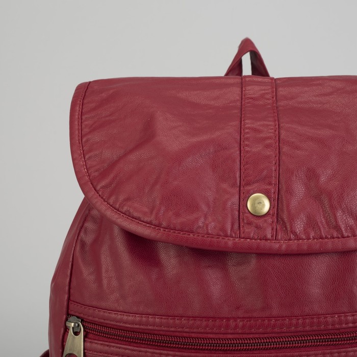 Рюкзак молодёжный на шнурке "Барбара", 1 отдел, 4 наружных кармана, бордовый