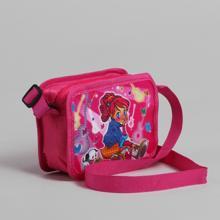 Сумка детская на молнии "Мечтательница", 1 отдел, регулируемый ремень, цвет розовый