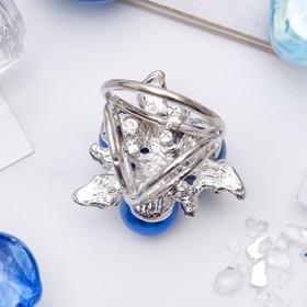 Кольцо для платка "Черничка", цвет синий в серебре от Сима-ленд