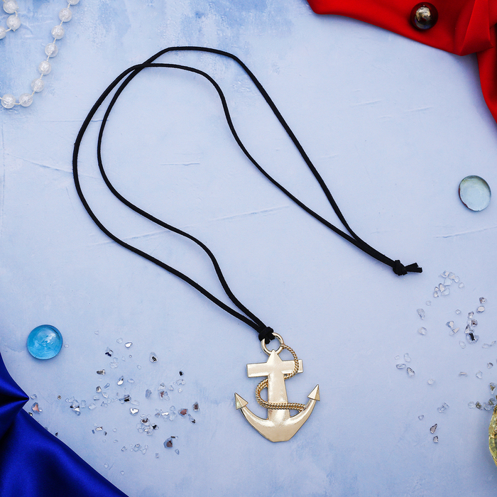 Кулон "Якорь", цвет золото, 80см