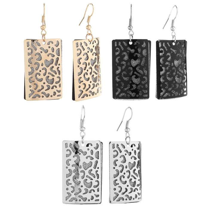 Серьги металл "Фэшн леди" прямоугольник, цвет МИКС