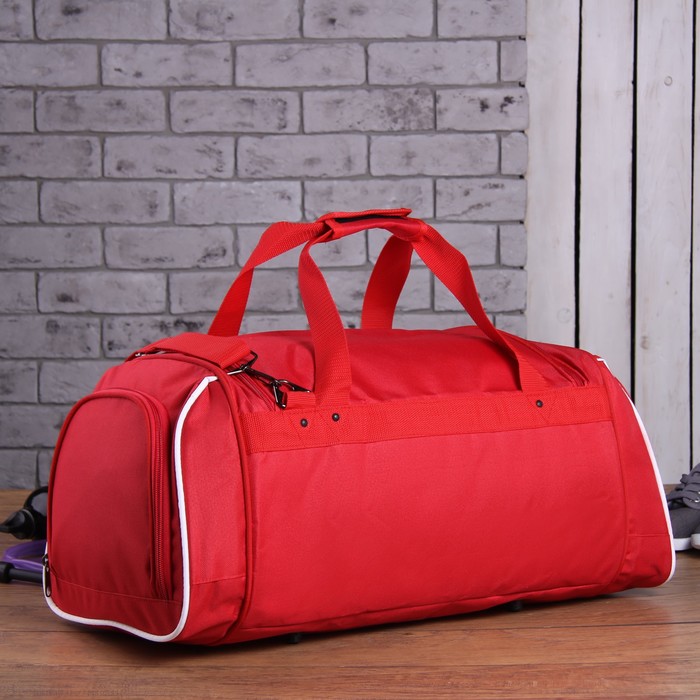Сумка спортивная на молнии "Россия", 2 отдела, 2 наружных кармана, красная