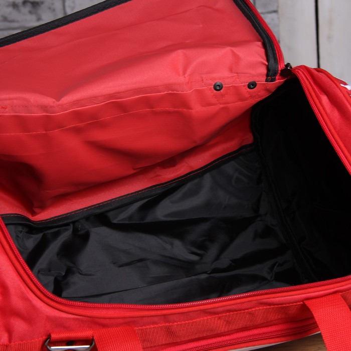 Сумка спортивная на молнии "Россия", 2 отдела, 2 наружных кармана, красная