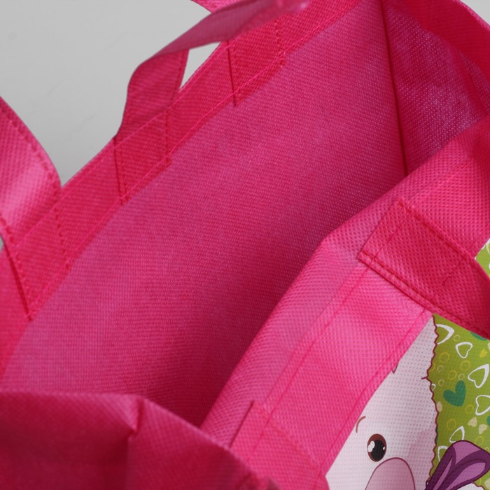 Сумка детская на кнопке "Мишки", 1 отдел, 1 наружный карман, розовая