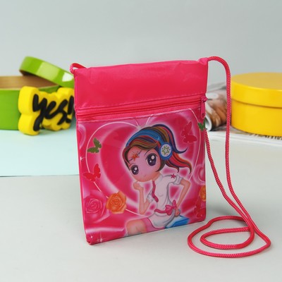 Сумка детская на молнии, 1 отдел, длинный шнурок, цвет розовый