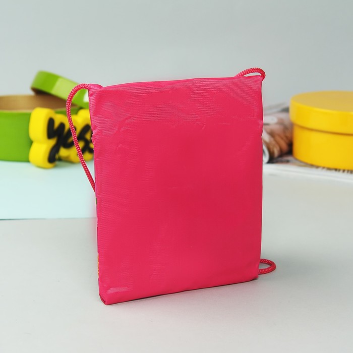 Сумка детская на молнии "Диджей", 1 отдел, длинный шнурок, розовая