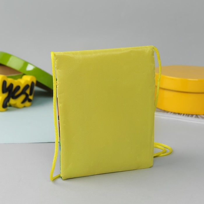 Сумка детская на молнии "Мишка", 1 отдел, длинный шнурок, цвет жёлтый