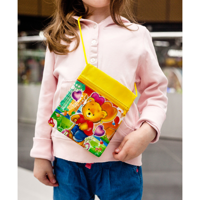 Сумка детская на молнии, 1 отдел, длинный шнурок, цвет жёлтый