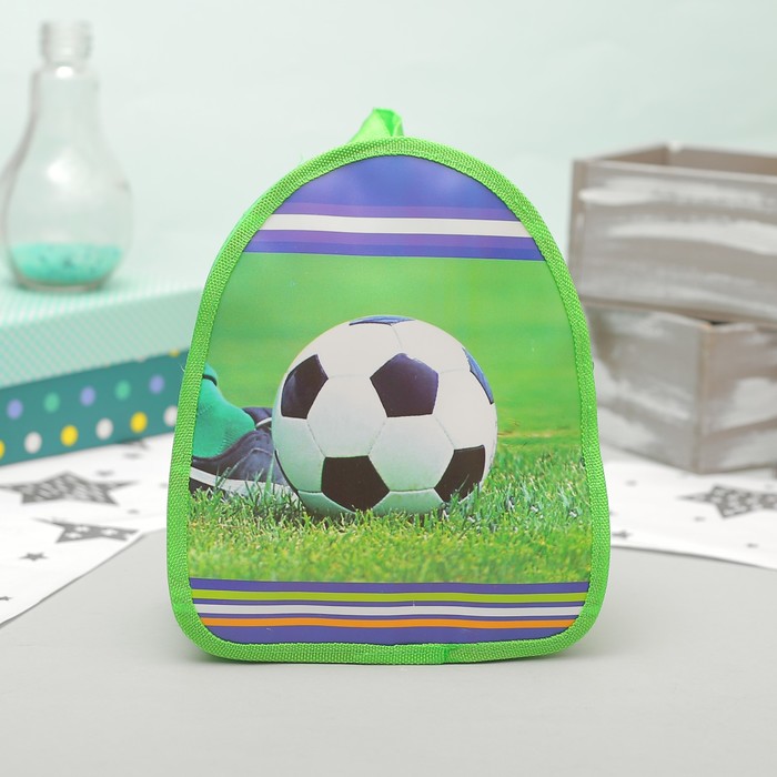 Рюкзак детский на молнии "Футбол", 1 отдел, цвет зелёный