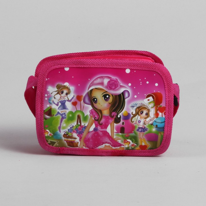 Сумка детская на молнии "Девчонка", 1 отдел, регулируемый ремень, розовая