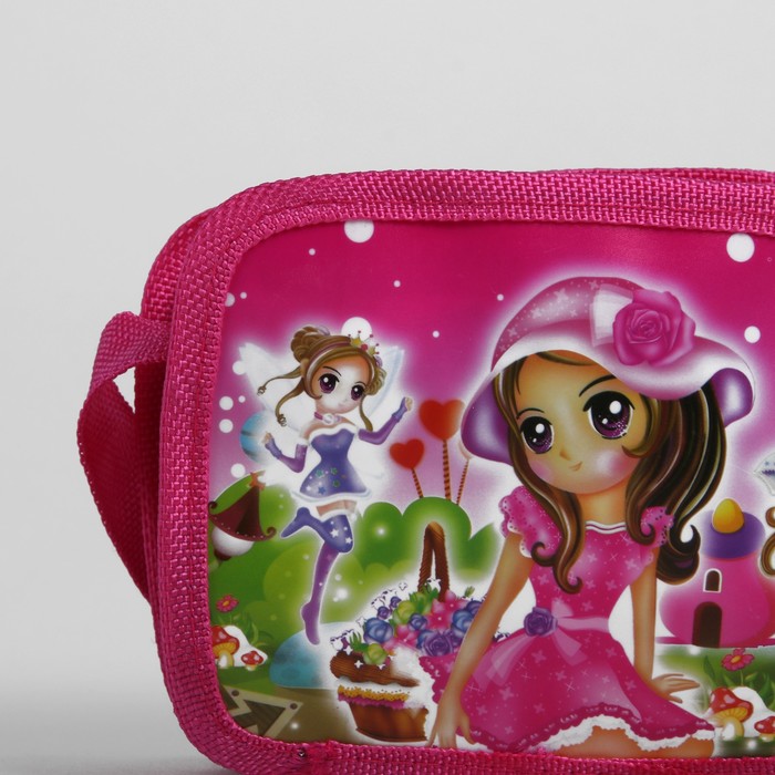 Сумка детская на молнии "Девчонка", 1 отдел, регулируемый ремень, розовая