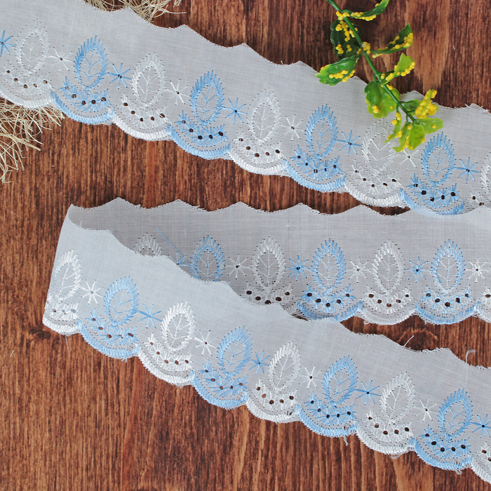 Кружево "Шитьё", ширина 50мм, 14±1м, цвет голубо-белый