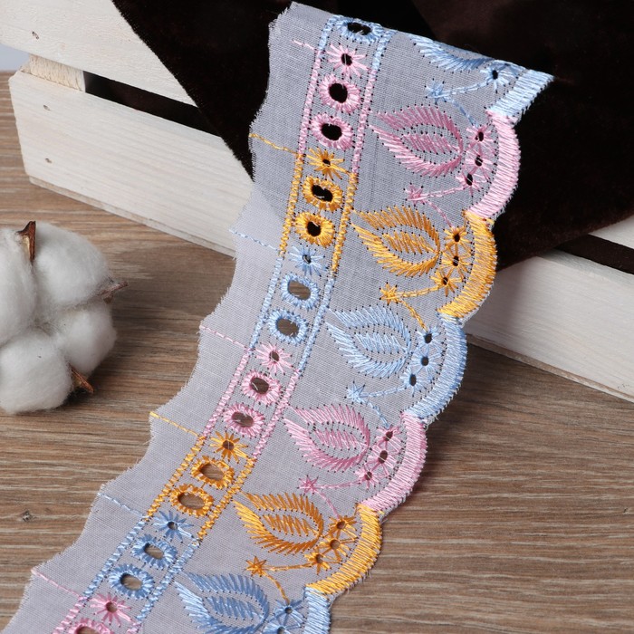 Кружево "Шитьё", ширина 70мм, 14±1м, цвет белый