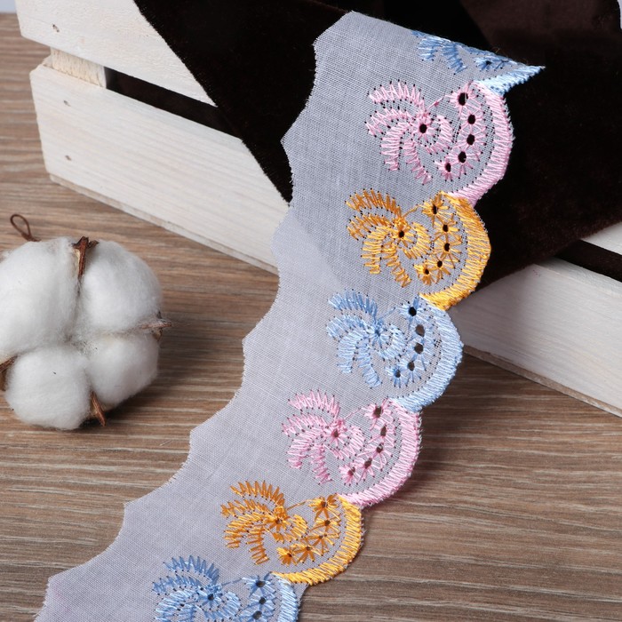 Кружево "Шитьё", ширина 50мм, 14±1м, цвет белый