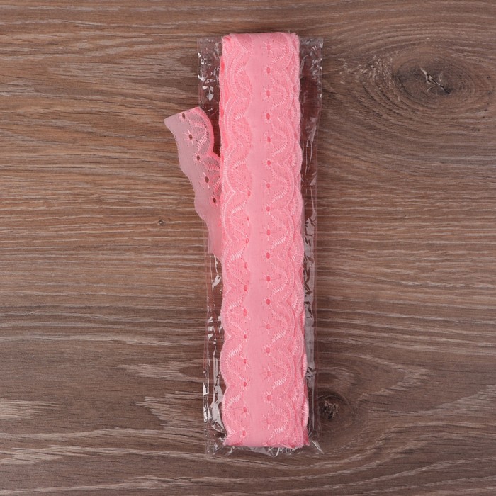 Кружево "Шитьё", ширина 30мм, 14±1м, цвет розовый