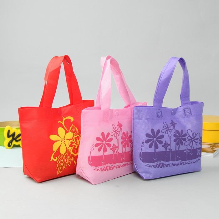 Сумка детская на кнопке "Цветы", 1 отдел, цвет МИКС