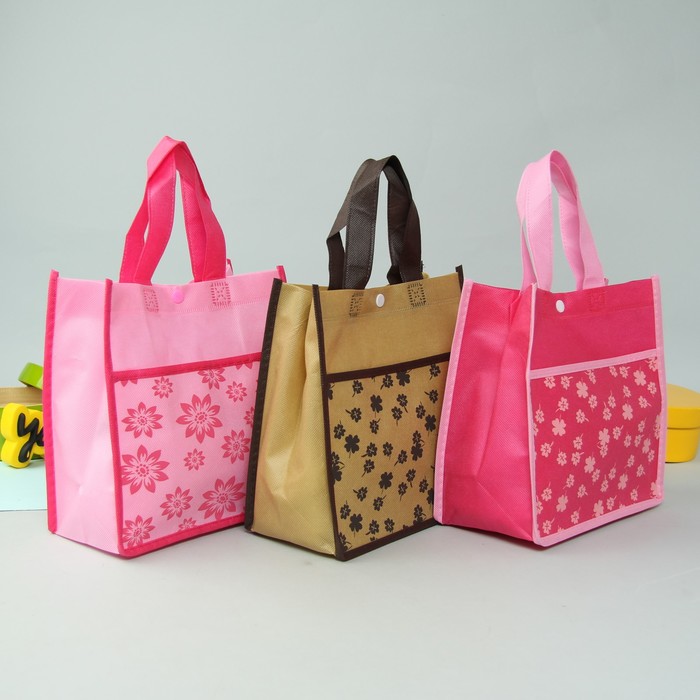 Сумка детская на кнопке "Цветы", 1 отдел, 1 наружный карман, цвет МИКС