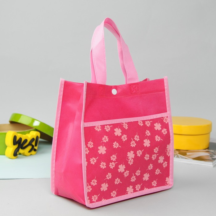 Сумка детская на кнопке "Цветы", 1 отдел, 1 наружный карман, цвет МИКС