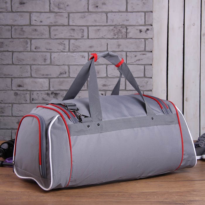 Сумка спортивная на молнии "Россия", 2 отдела, 2 наружных кармана, серая