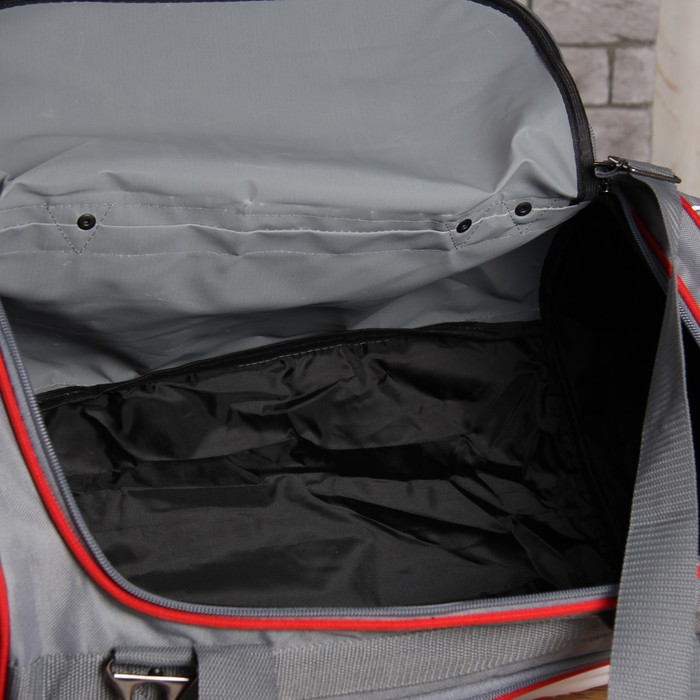 Сумка спортивная на молнии "Россия", 2 отдела, 2 наружных кармана, серая