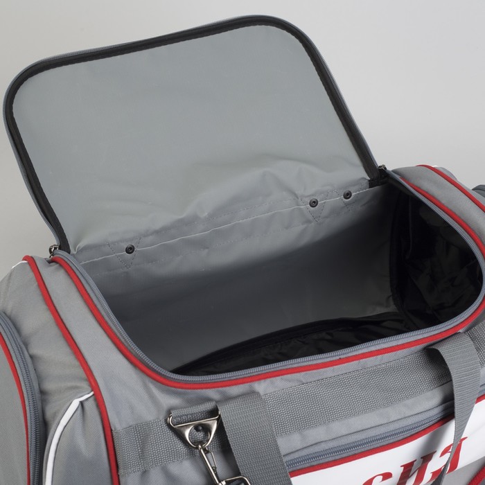 Сумка спортивная на молнии "Россия", 2 отдела, 2 наружных кармана, серая