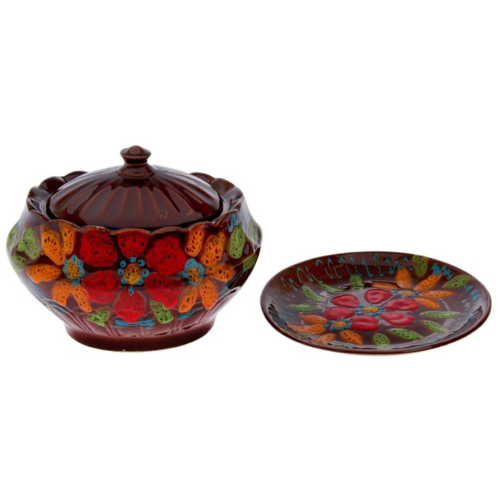 Набор посуды "Цветочный танец" 3 предмета, микс, блюдо 29 см, кашник 3 л