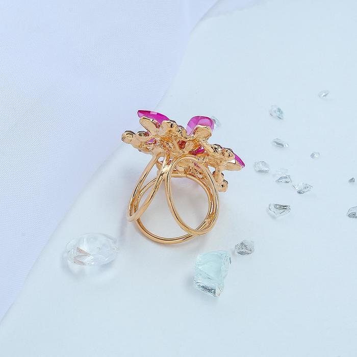 Кольцо для платка "Цветок" магнолия, цвет фиолетовый в золоте