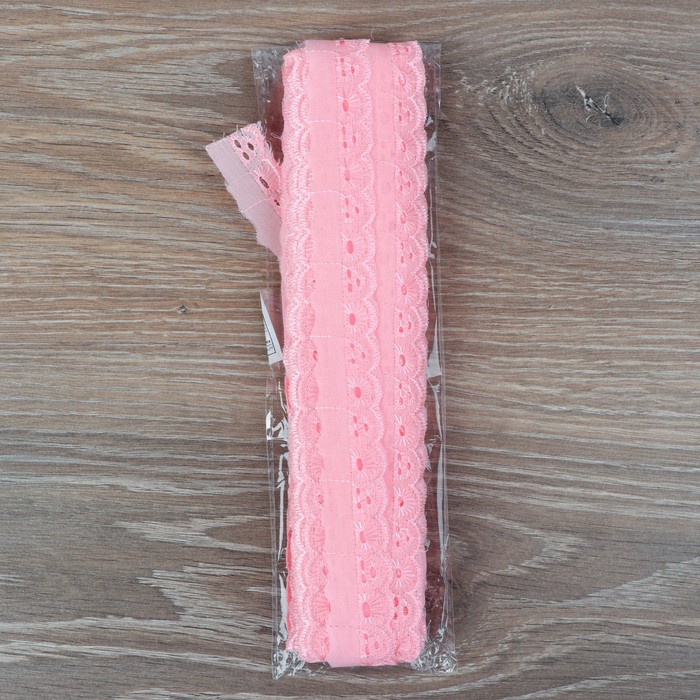 Кружево "Шитьё", ширина 30мм, 14±1м, цвет розовый