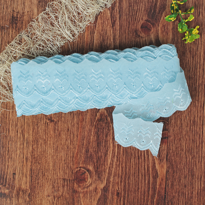 Кружево "Шитьё", ширина 50мм, 14±1м, цвет голубой
