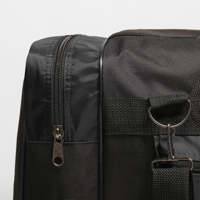 Сумка спортивная на молнии, 1 отдел, 3 наружных кармана, чёрная