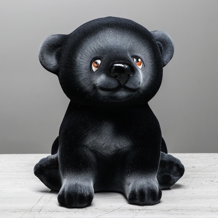 Копилка "Мишка Гришка" флок, чёрная