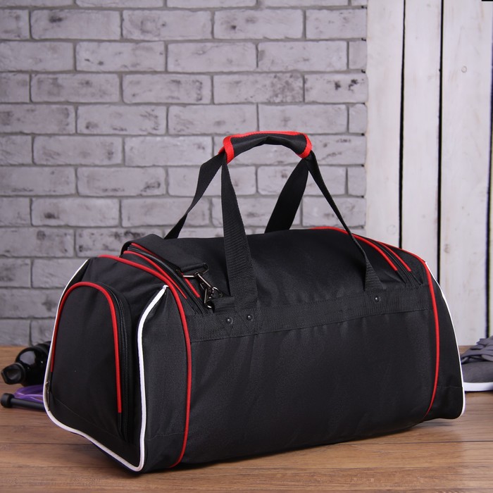 Сумка спортивная на молнии "Россия", 2 отдела, 2 наружных кармана, чёрная