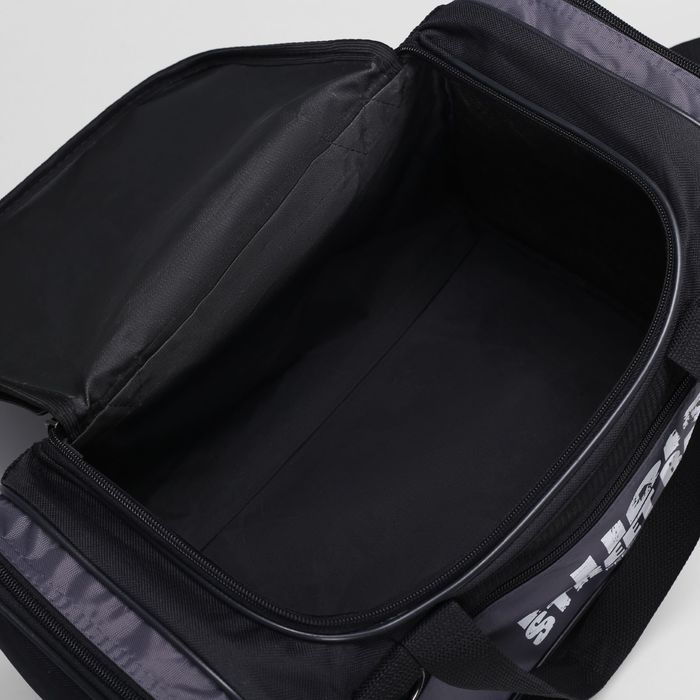 Сумка спортивная на молнии "Стрит" , 3 отдела, 1 наружный карман, серая