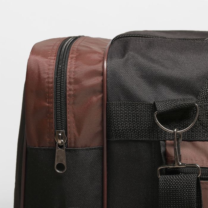 Сумка спортивная на молнии, 1 отдел, 3 наружных кармана, коричневая