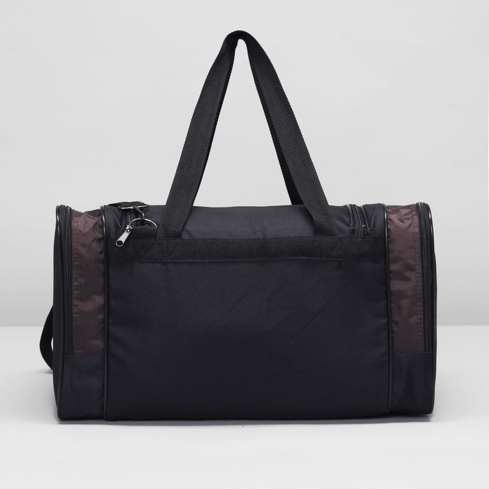 Сумка спортивная на молнии, 3 отдела, 1 наружный карман, коричневая