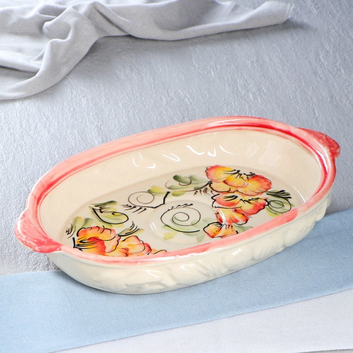 Блюдо для пирога коричневое, микс