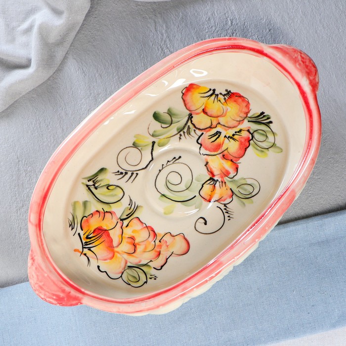 Блюдо для пирога коричневое, микс