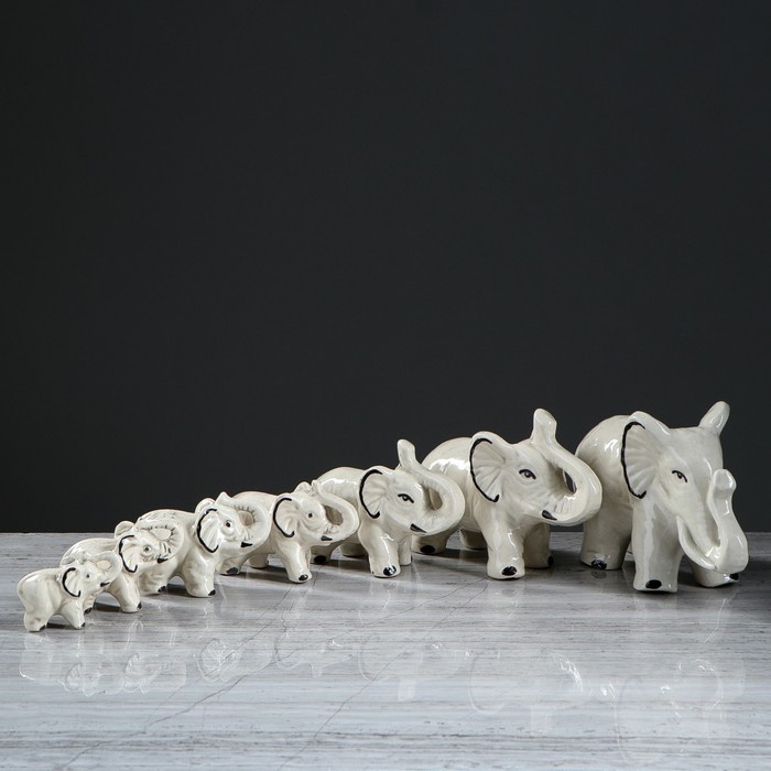 Набор сувениров "Слоны" глазурь (7 предметов)