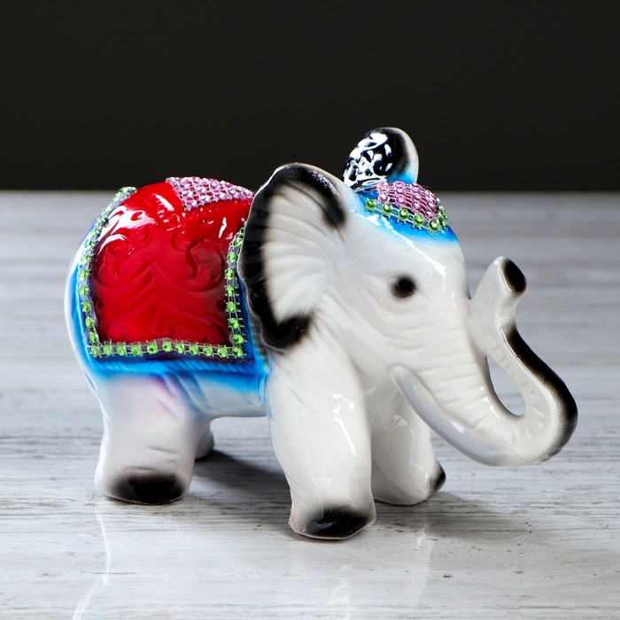 Статуэтка "Слон" стразы, серый