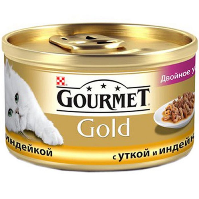 Влажный корм GOURMOLD ДУО для кошек, утка/индейка, ж/б, 85 г