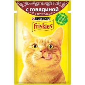 Влажный корм FRISKIES для кошек, говядина, пауч, 85 г Ош