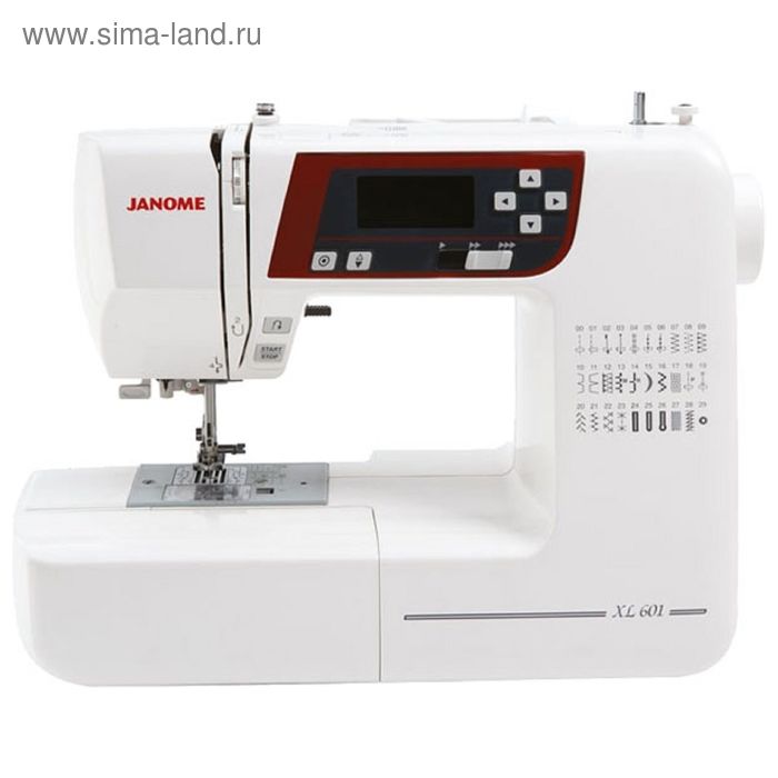 Швейная машина Janome 601DC, 35 Вт, 30 операций, автомат, бело-красная