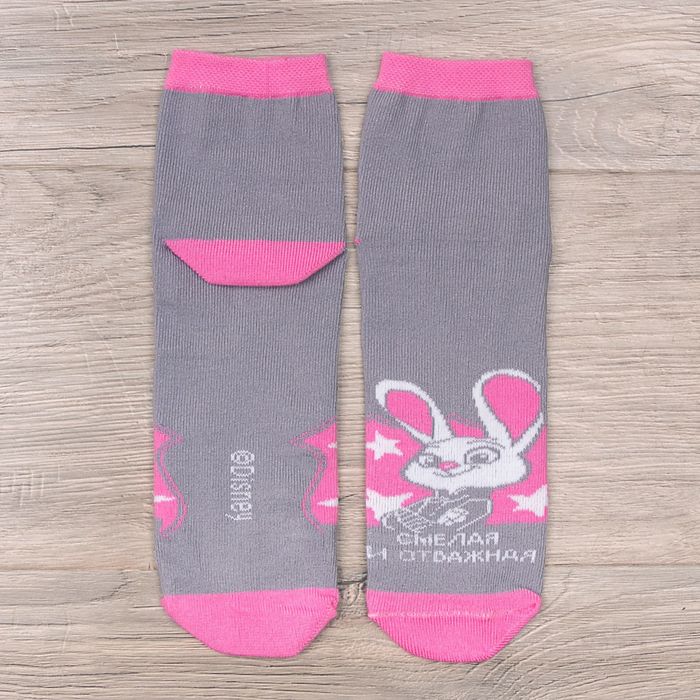 Носки детские "Смелая и отважная", Зверополис, 22-24 см, 12-14 лет, 80% хлопок, 17% полиамид, 3% эластан