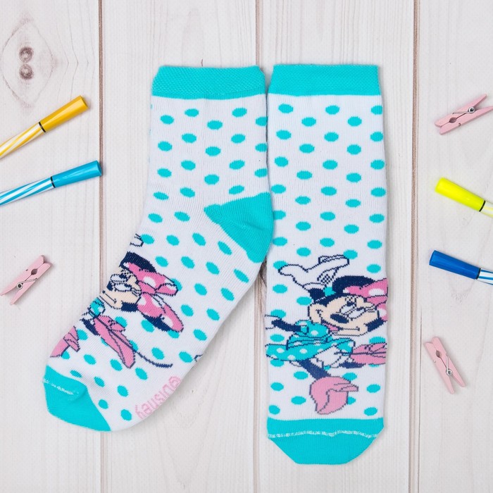 Носки детские "В танце", Минни Маус, 18-20 см, 7-9 лет, 80% хлопок, 17% полиамид, 3% эластан